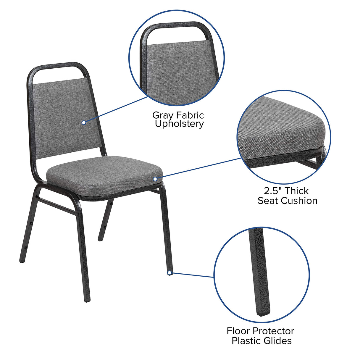 Gray Fabric Stacking Banquet Chair Y832