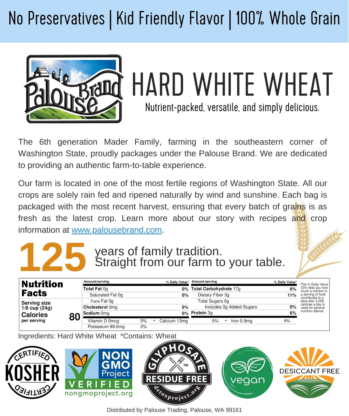 Hard White Wheat Berries 5 lbs T9701