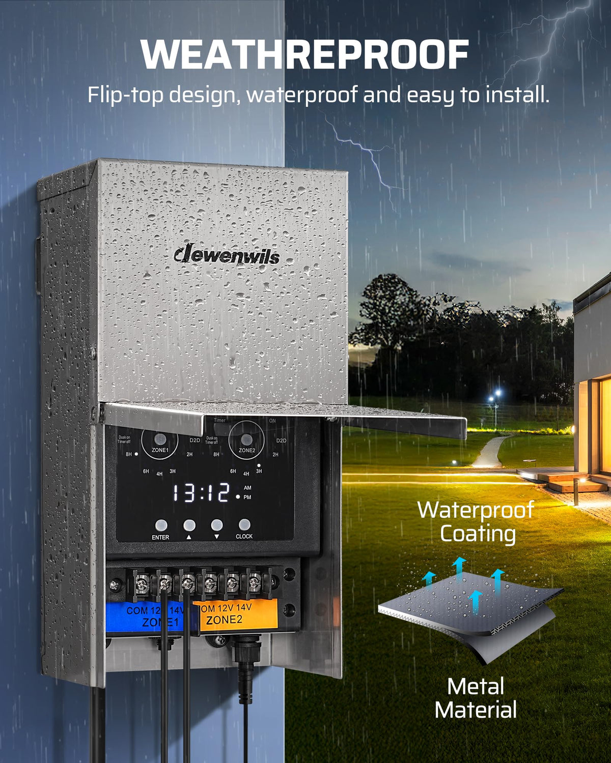 200W Low Voltage Landscape Transformer D28165