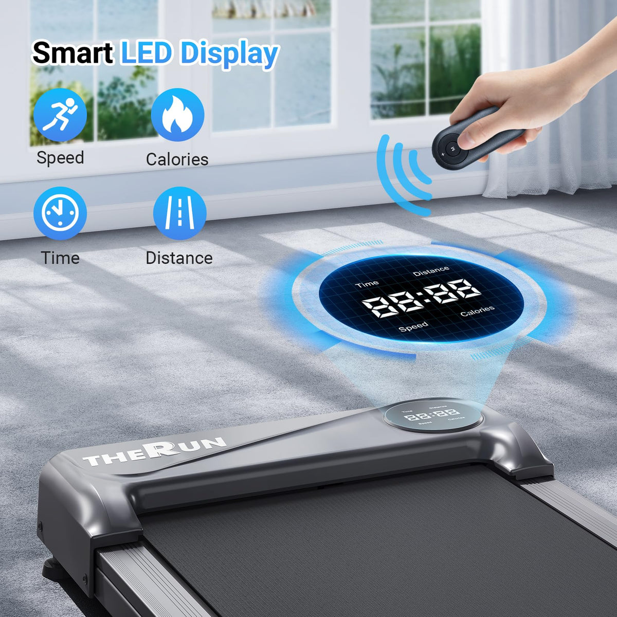 Portable Mini Treadmill 2.5HP 265 lbs Weight Capacity Y380