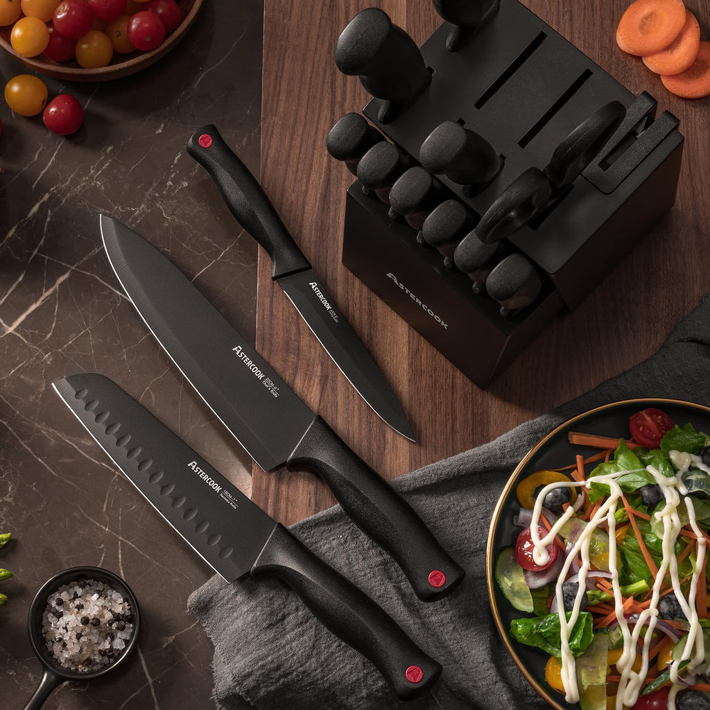 15 Pc German Knife Set with Block and Sharpener P1267