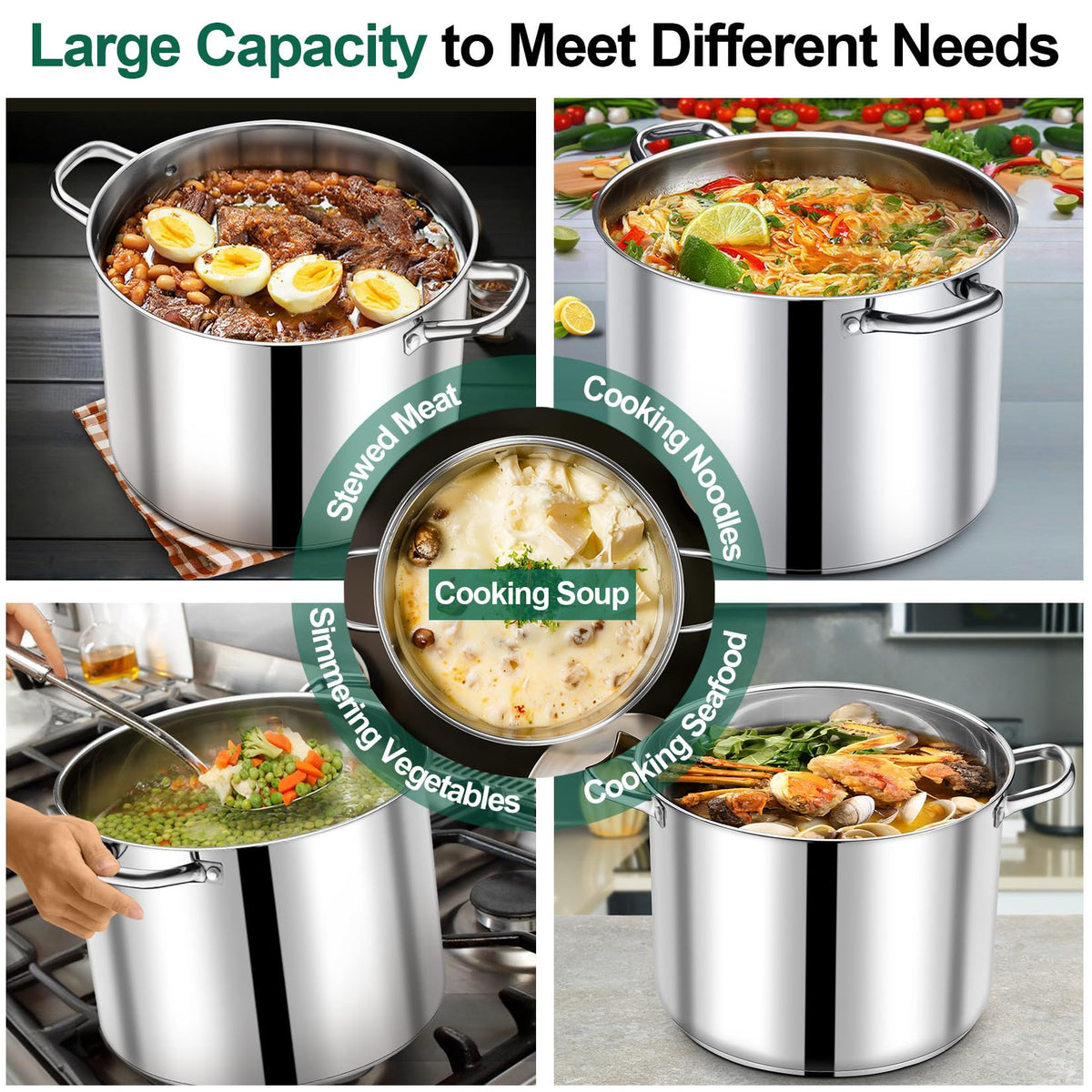 20 QT Stainless Steel Stock Pot with Lid G4225