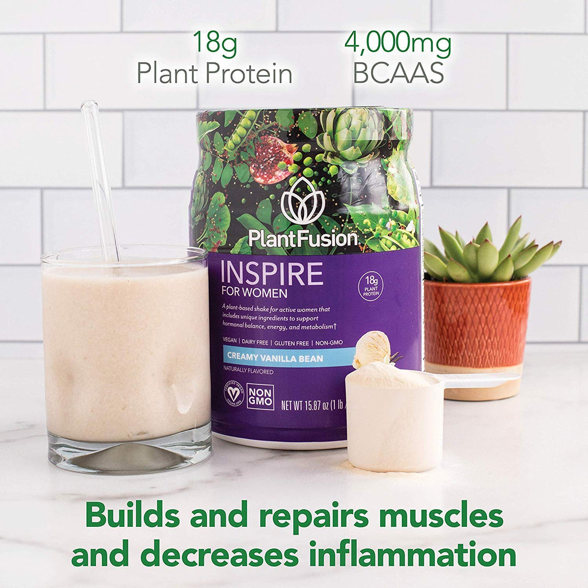Plant Protein Powder Creamy Vanilla Bean 1 lb Y314976