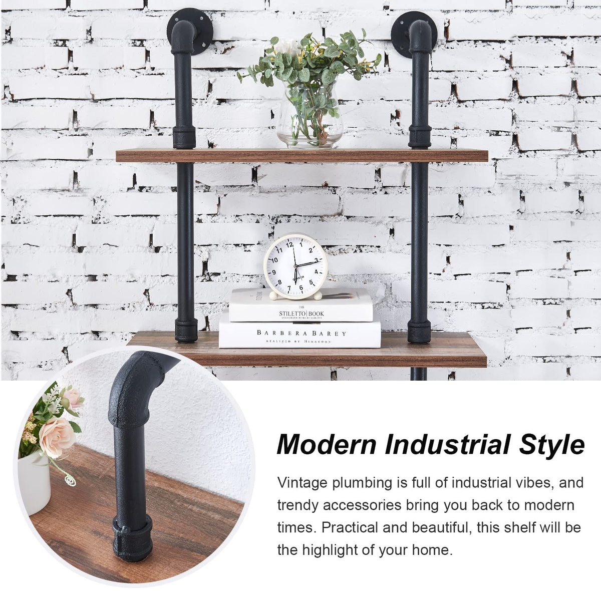 6 Tier Industrial Pipe Bookshelf R15739