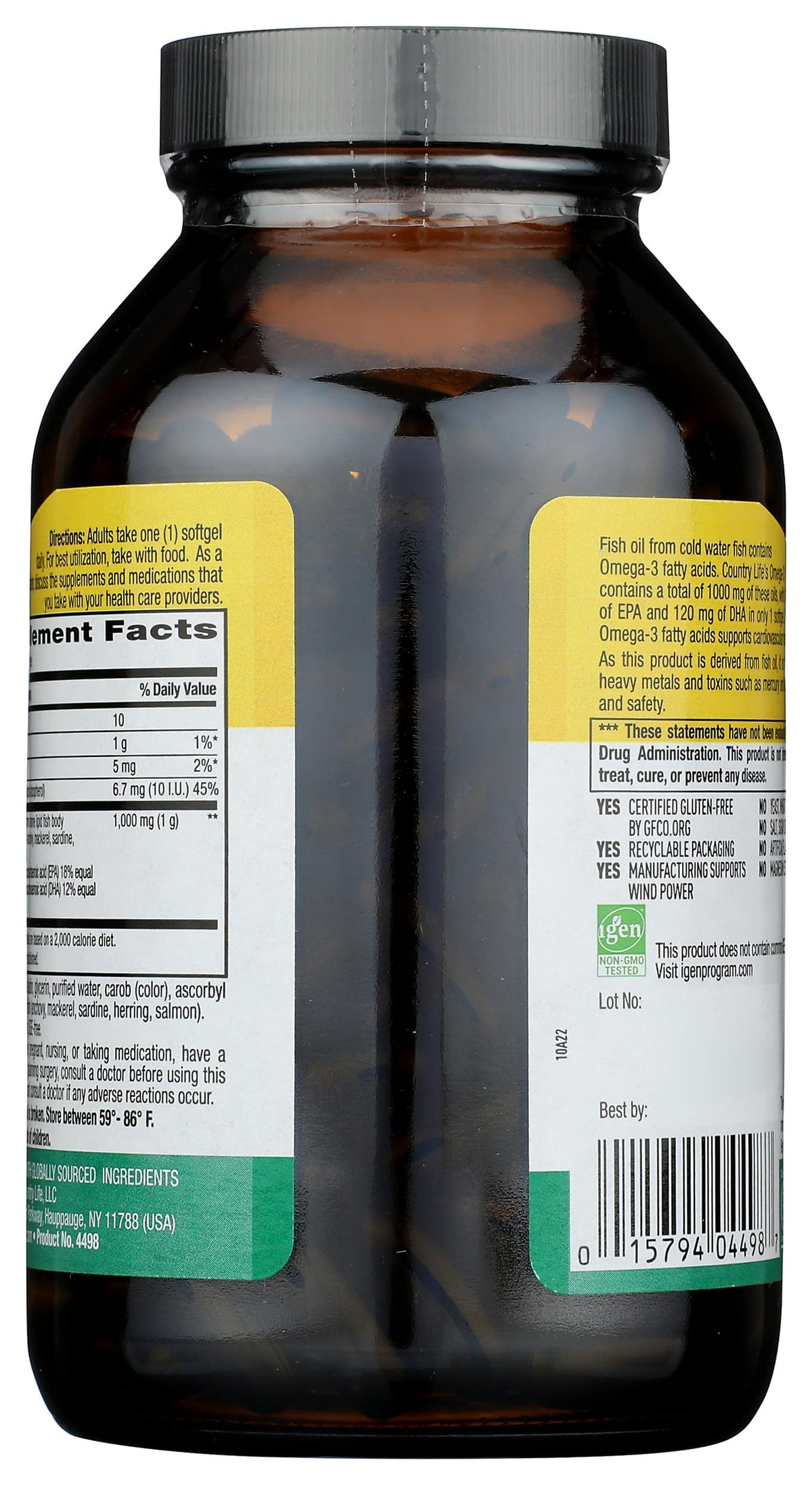 Omega-3 1000Mg Fish Oil 200-Softgel O975