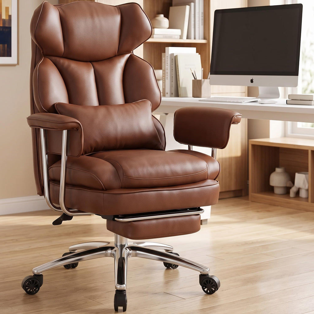 Brown Ergonomic Leather Office Chair O66375