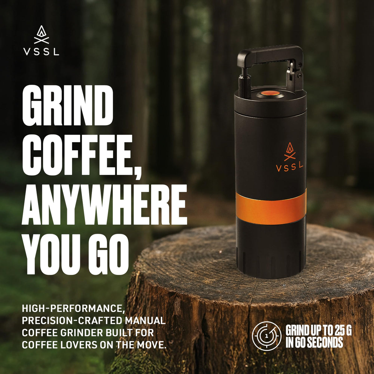 Manual Coffee Grinder with Stainless Steel Conical Burr Mill, 45 gram capacity J310540
