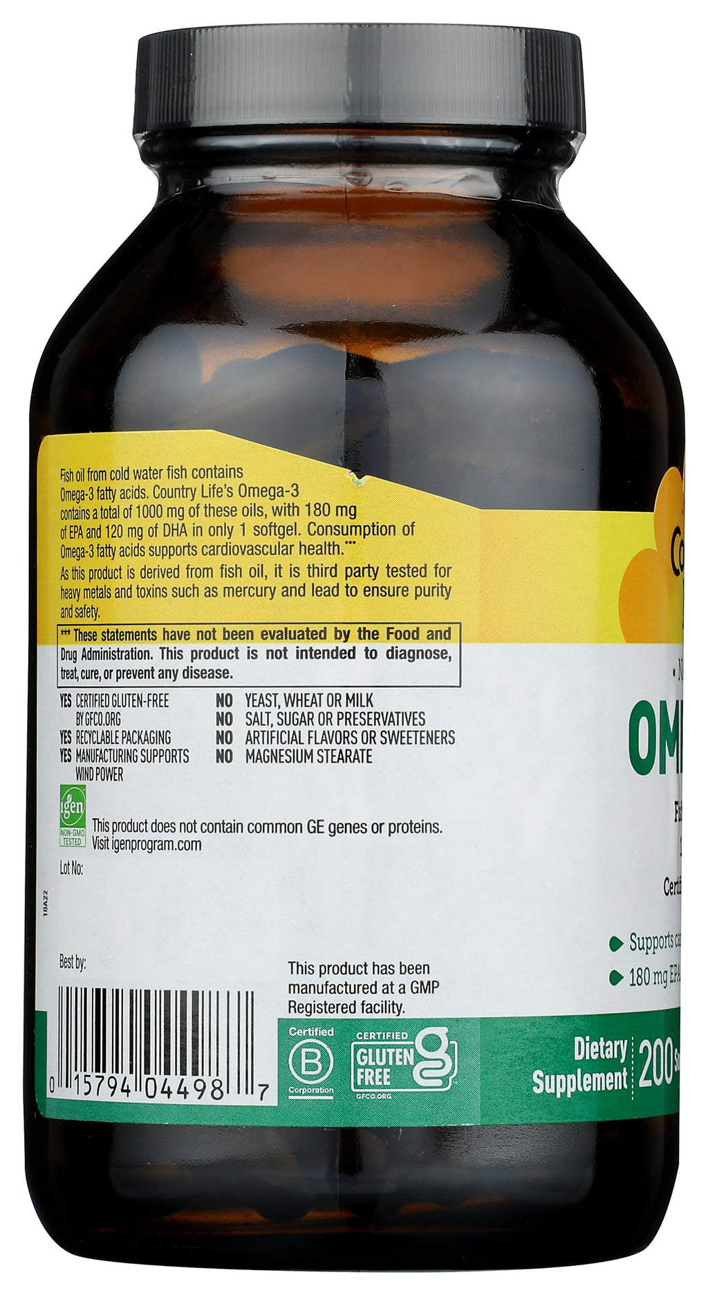 Omega-3 1000Mg Fish Oil 200-Softgel O975