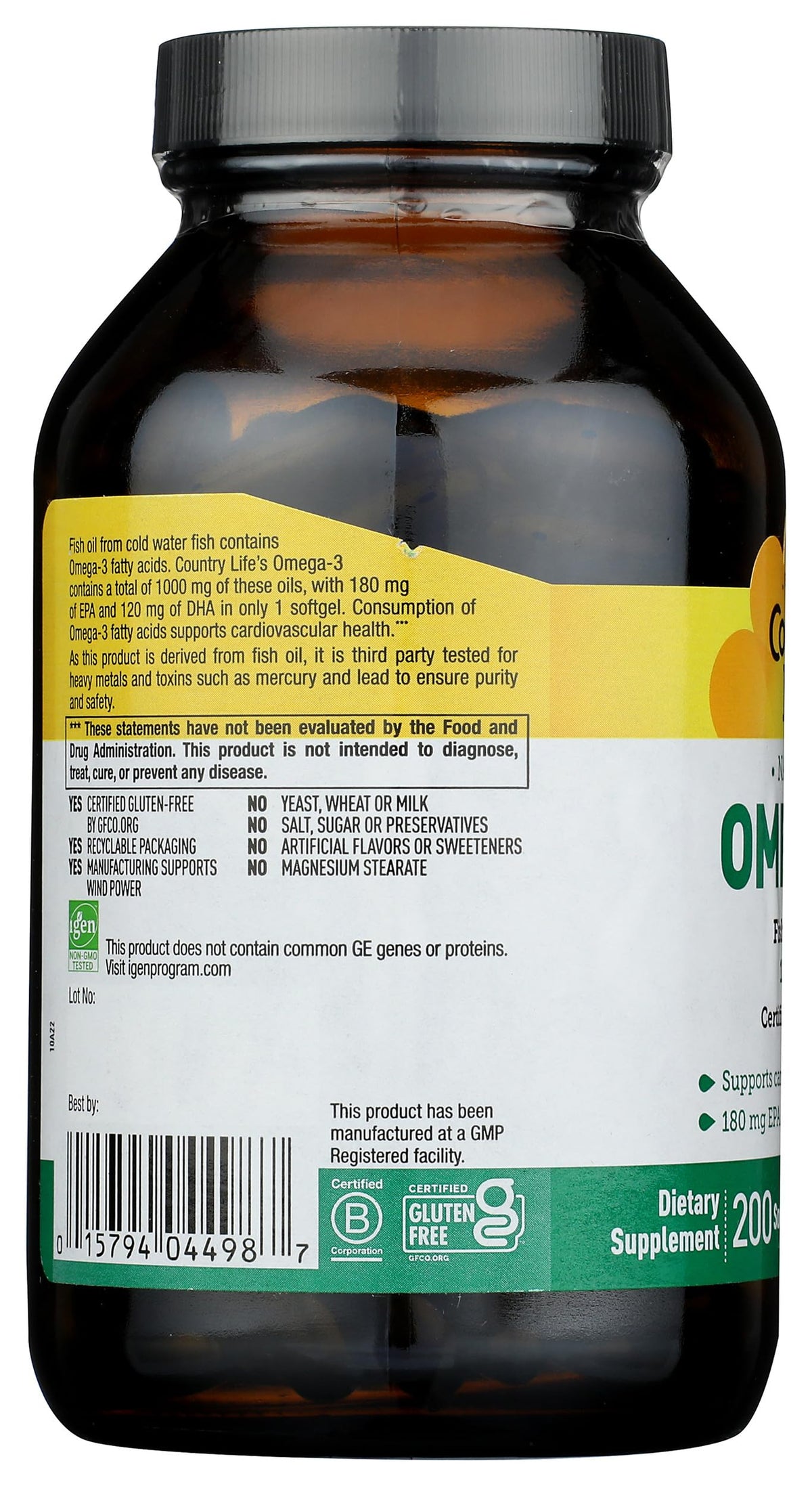 Omega-3 1000Mg Fish Oil 200-Softgel O975