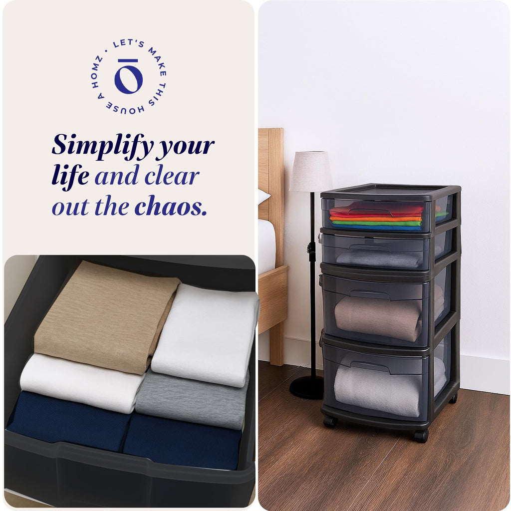 4-Tier Storage Cart with Removable Wheels W3671