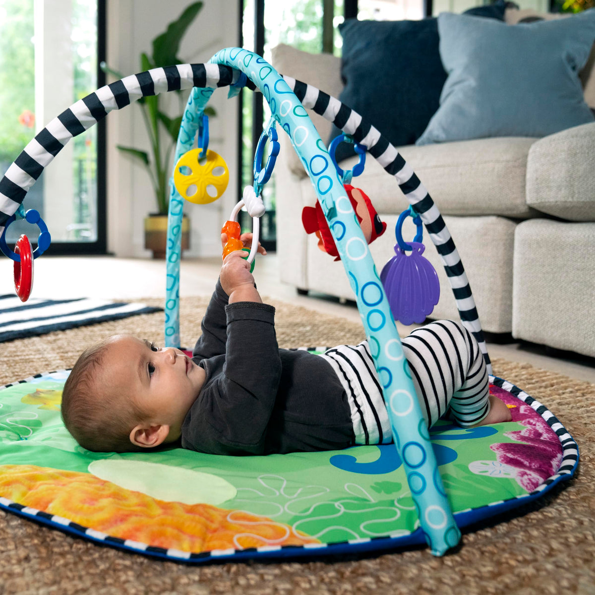 2-in-1 Water Mat Tummy Time Activity Play Gym Sensory Toys E46658