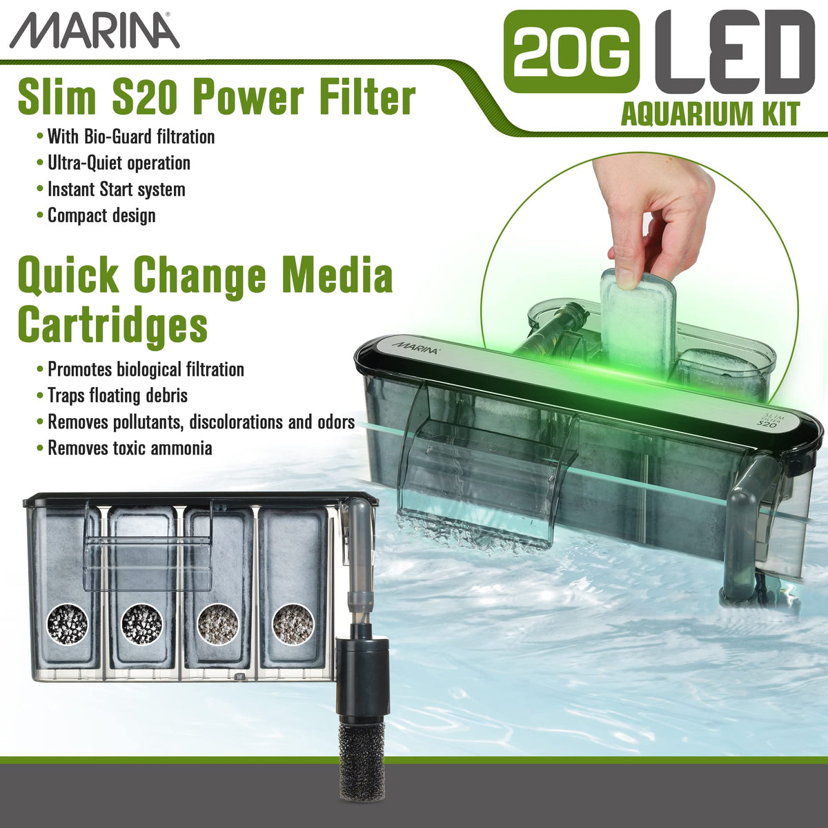 20 Gallon LED Aquarium Kit with Filter K912448