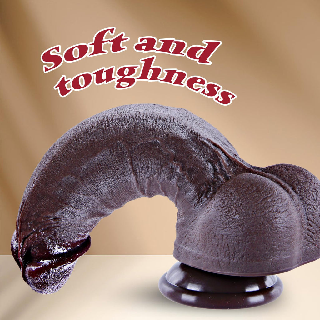 10 Inch Realistic Black Silicone Dildo with Suction Cup L183633