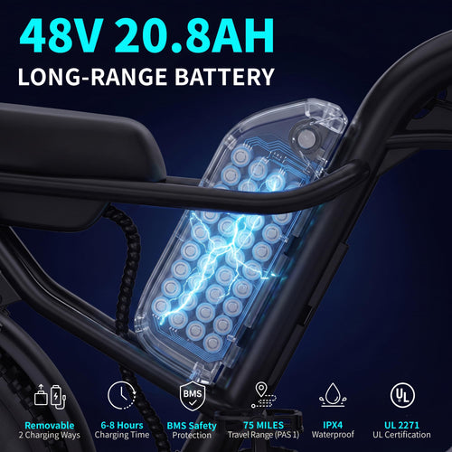 1500W Peak 20" x 4.0" Fat Tire Electric Bike N414