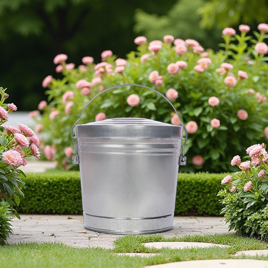 6-Gallon Galvanized Steel Storage Can with Locking Lid J102