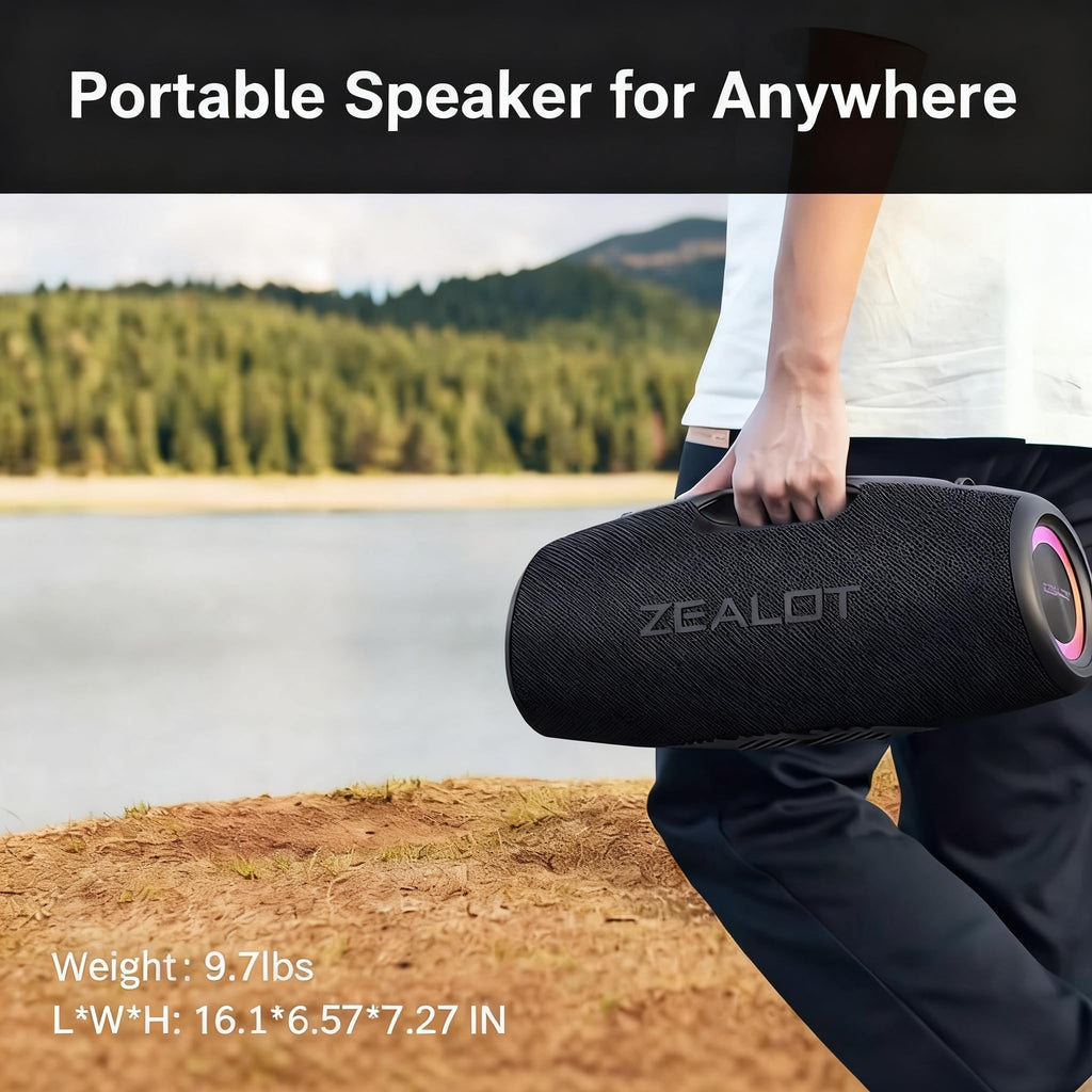 Black 120W Portable Waterproof Bluetooth Speaker J2134