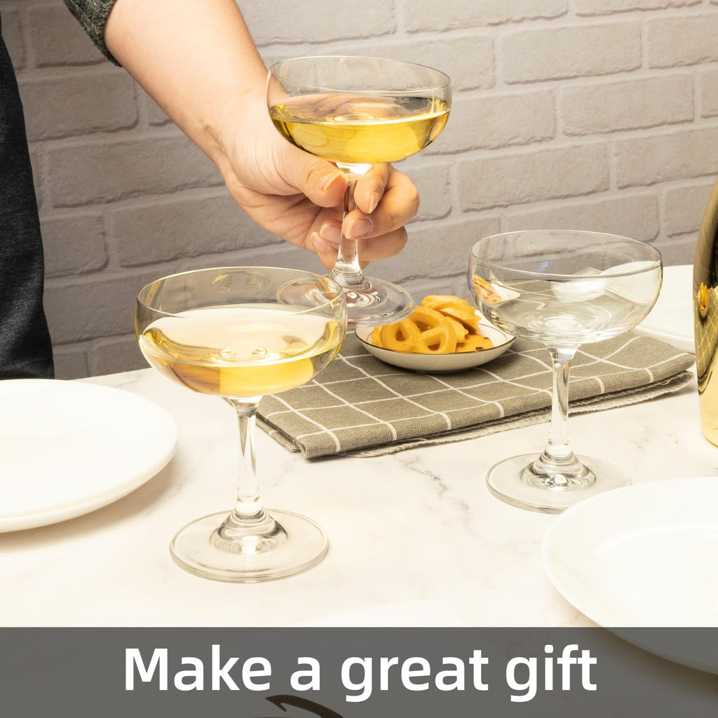 Champagne Glasses Set of 6 Crystal Cocktail Glasses 7 oz Q979684