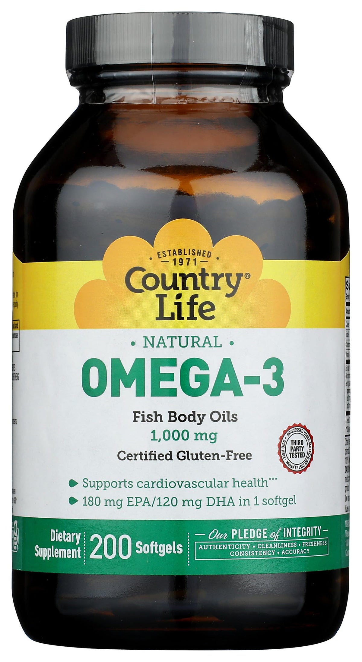 Omega-3 1000Mg Fish Oil 200-Softgel O975