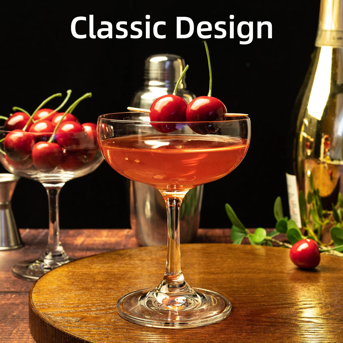 Champagne Glasses Set of 6 Crystal Cocktail Glasses 7 oz Q979684