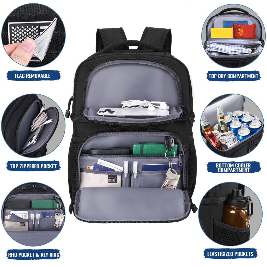 Black Insulated Leakproof Lunch Backpack P60962