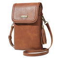 Small Brown Crossbody Bag with Tassel L106341