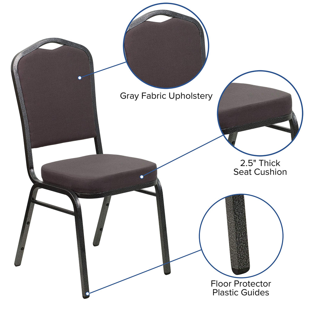 Gray Fabric Stacking Banquet Chair D6473