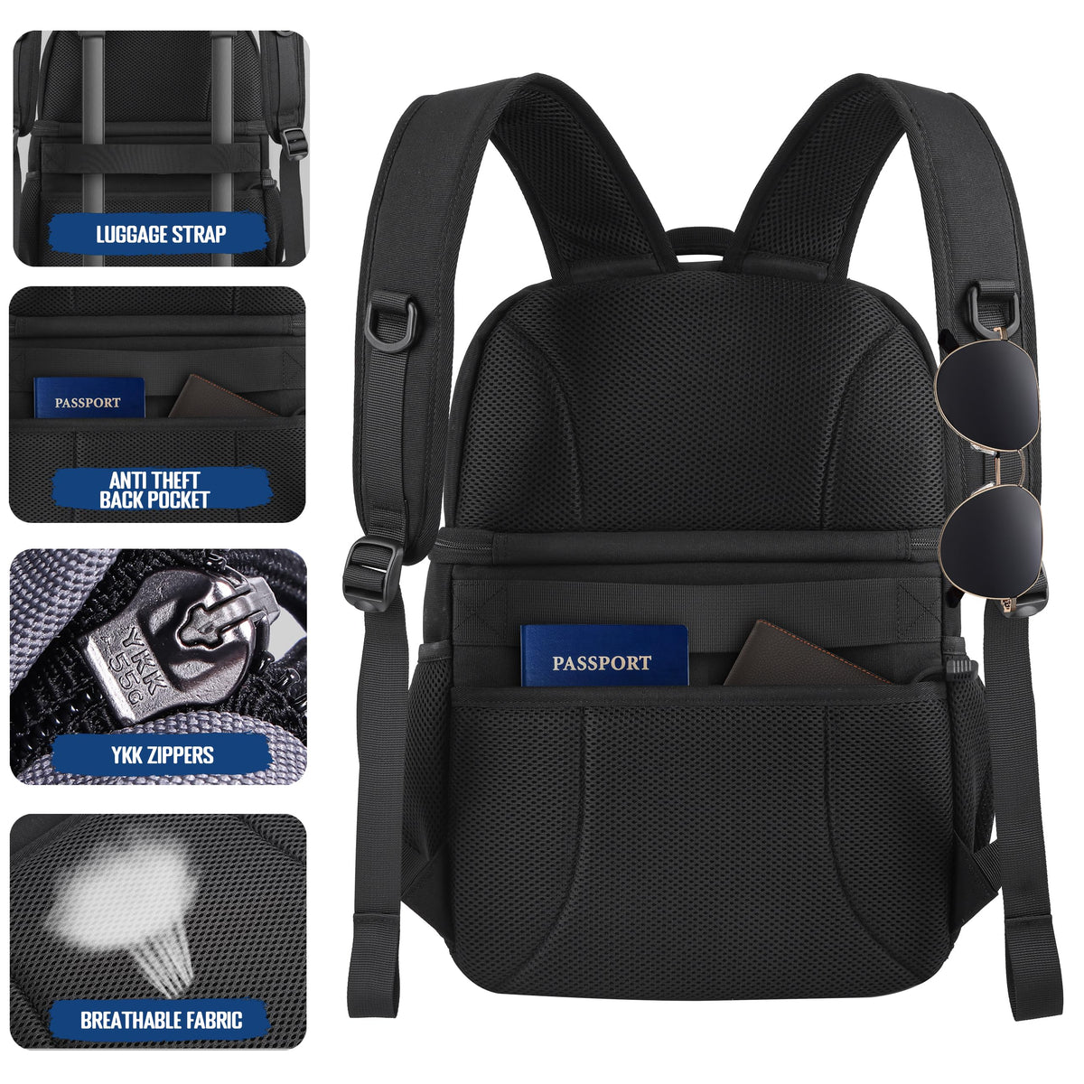 Black Insulated Leakproof Lunch Backpack P60962